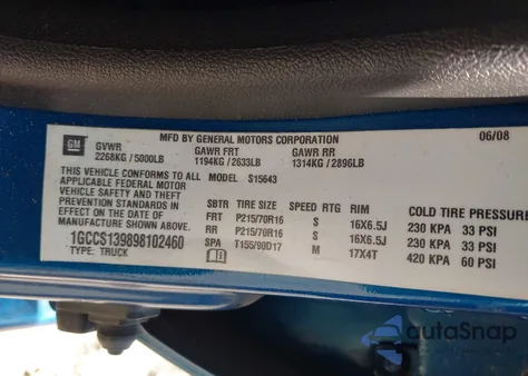 2009 Chevrolet Colorado из США, поврежденный, VIN 1GCCS139898102460